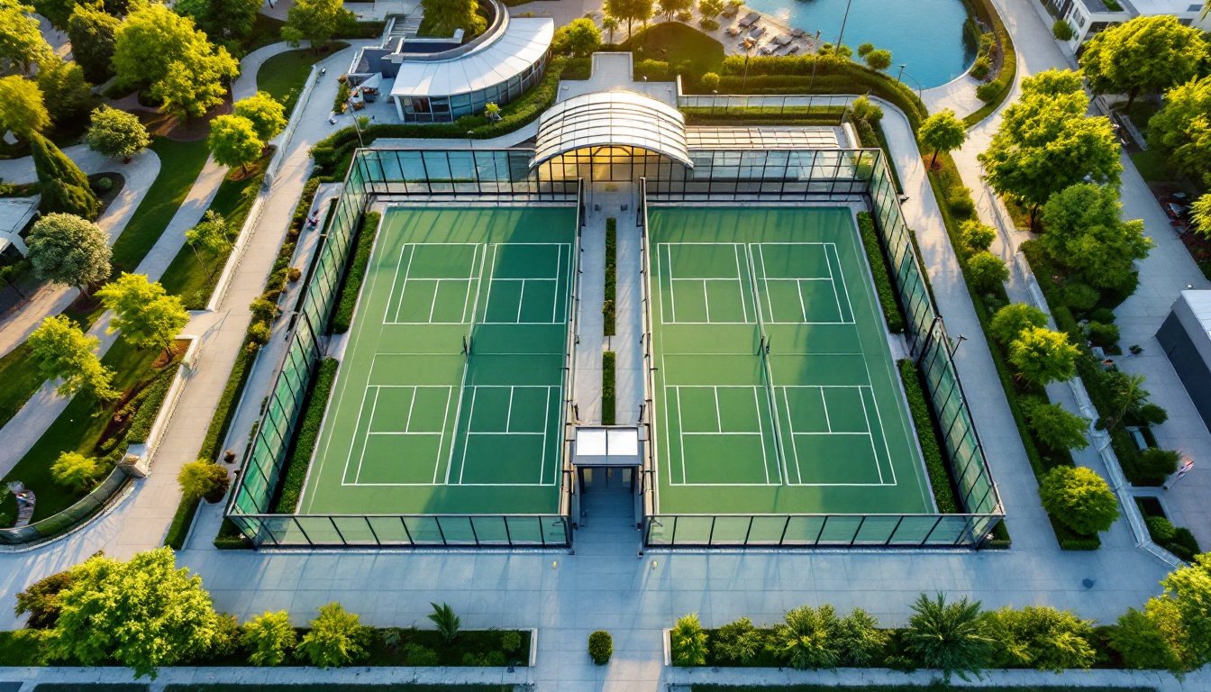 Outdoor padel court complex