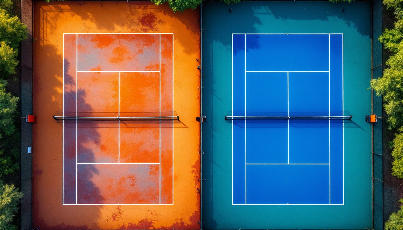 Court resurfacing before and after
